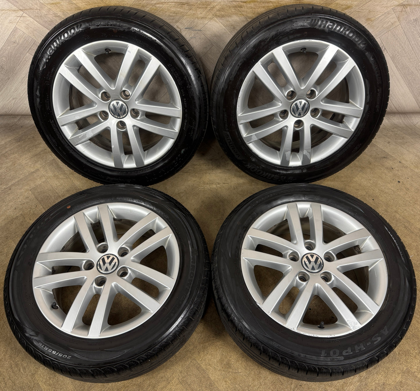 16'' GENUINE VW TOURAN GOLF CLEVELAND MK6 ALLOY WHEELS TYRES ALLOYS 5K0601025E