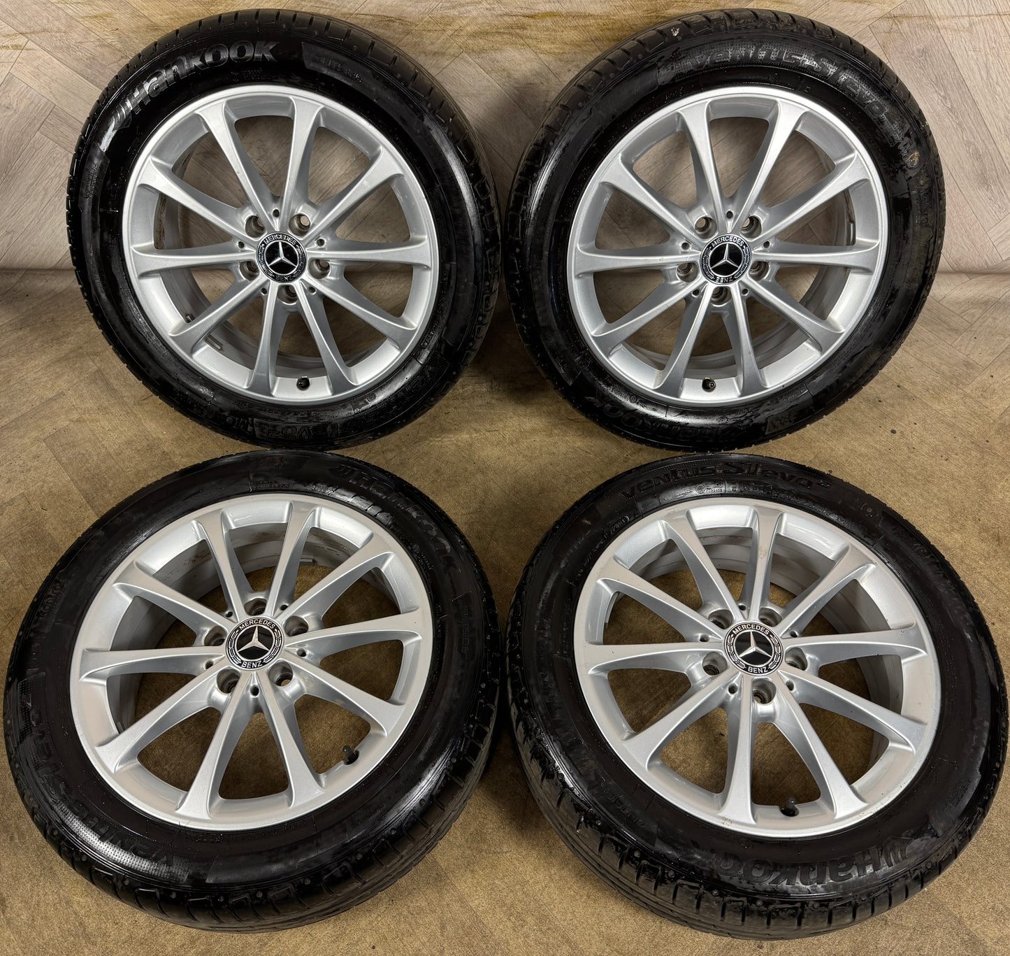 17'' GENUINE MERCEDES A CLASS CLA B W177 ALLOY WHEELS HANKOOK TYRES ALLOYS