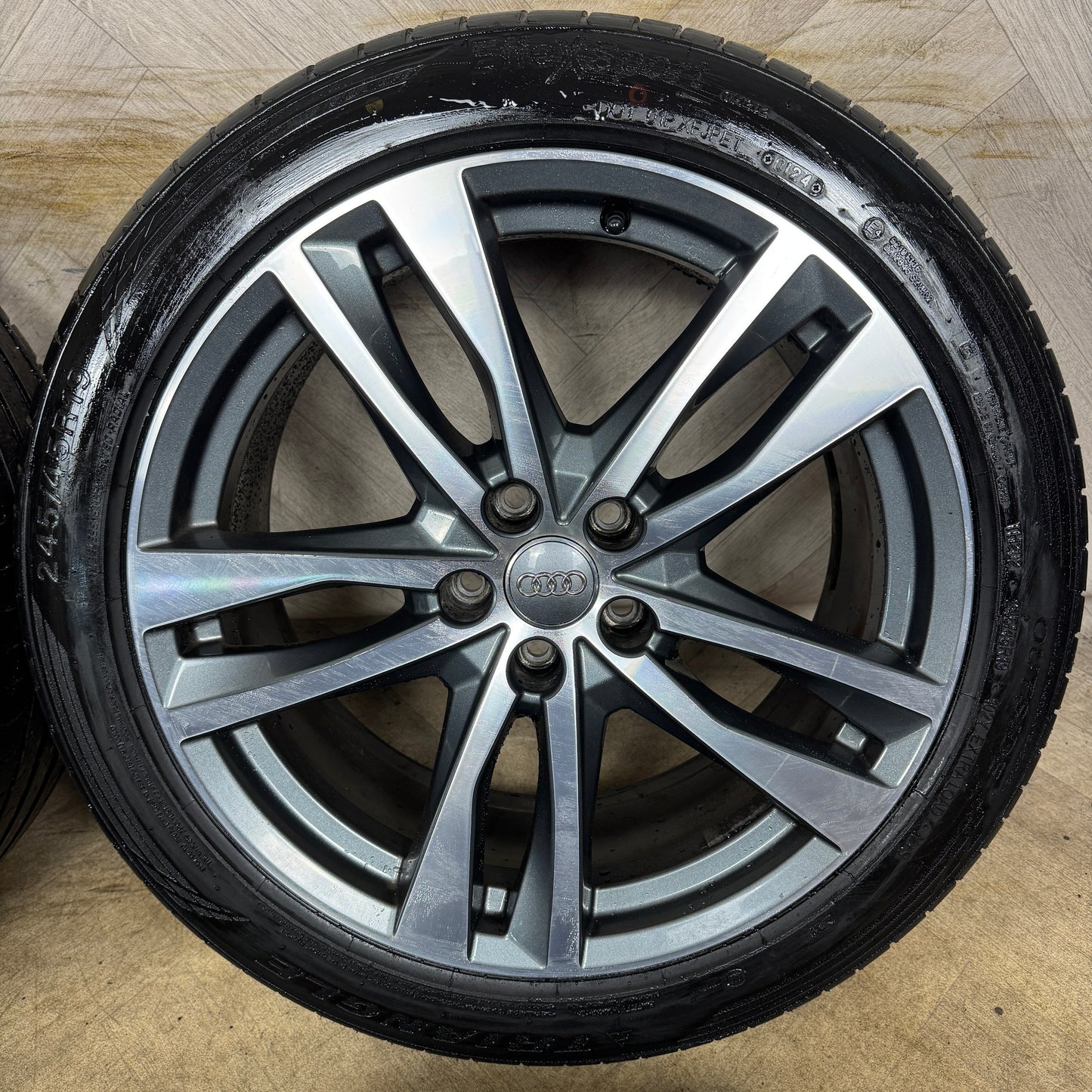 19'' GENUINE AUDI A6 C8 S LINE 5 DOUBLE SPOKE ALLOY WHEELS TYRES ALLOYS 4K0601025H