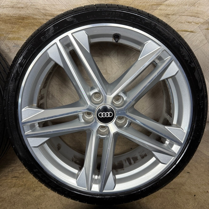 19'' GENUINE AUDI A4 S LINE 5 DOUBLE SPOKE ALLOY WHEELS ALLOYS TYRES A3 GOLF LEON 80A601025G