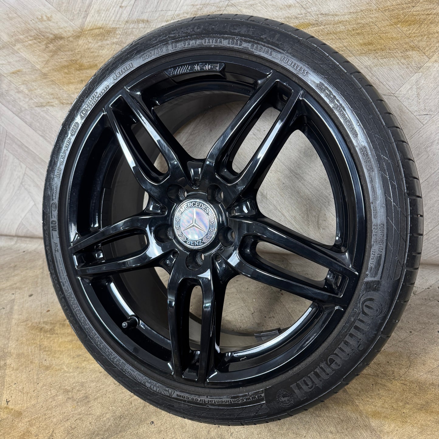 1X 18'' GENUINE AMG MERCEDES A B CLASS CLA BLACK SPORT SINGLE ALLOY WHEELS TYRE ALLOY W176 5X112 FITMENT 7.5J ET52 PART: A1764010700