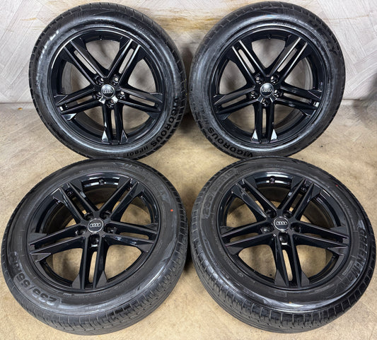 19'' GENUINE AUDI Q5 BLACK 5 DOUBLE SPOKE S LINE ALLOY WHEELS TYRES ALLOYS 80A601025G