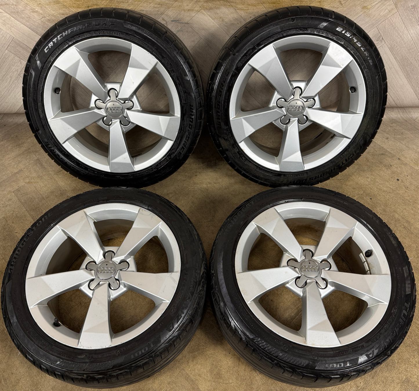 16'' GENUINE AUDI A1 5 SPOKE ALLOY WHEELS ALLOYS TYRES 5X100 8XA601025A