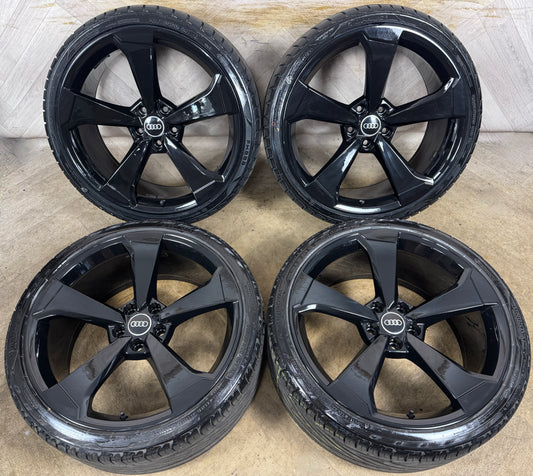 20'' GENUINE AUDI A5 S LINE S5 TTRS ROTOR BLACK EDITION ALLOY WHEELS ALLOYS TYRES 5X112 8W0601025CF