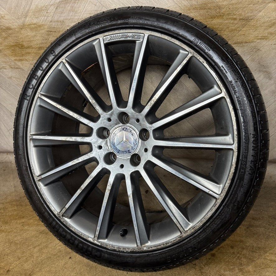1X 19" GENUINE AMG MERCEDES C CLASS ALLOY WHEEL TYRE W205 REAR A2054011400