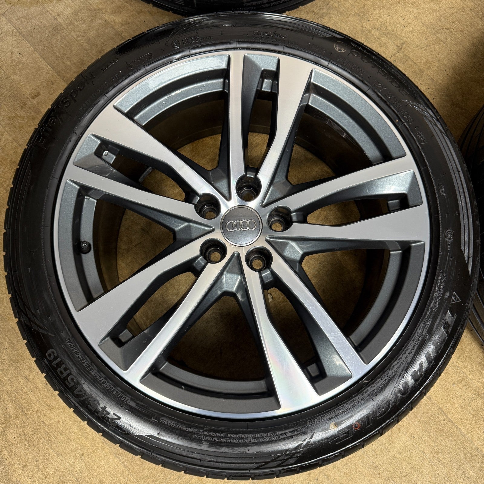 19'' GENUINE AUDI A6 C8 S LINE 5 DOUBLE SPOKE ALLOY WHEELS TYRES 4K0601025H