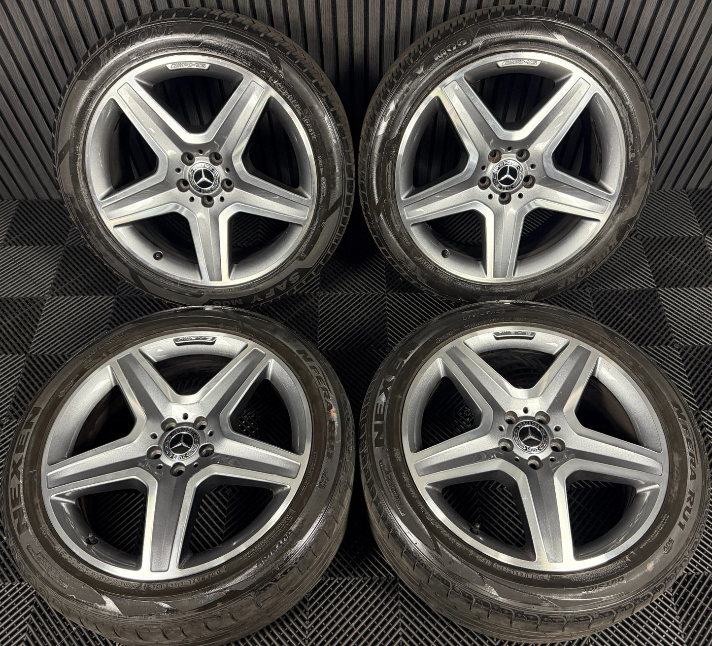 20'' GENUINE MERCEDES AMG 5 SPOKE ML GLE GREY DC ALLOY WHEELS TYRES A1664012002