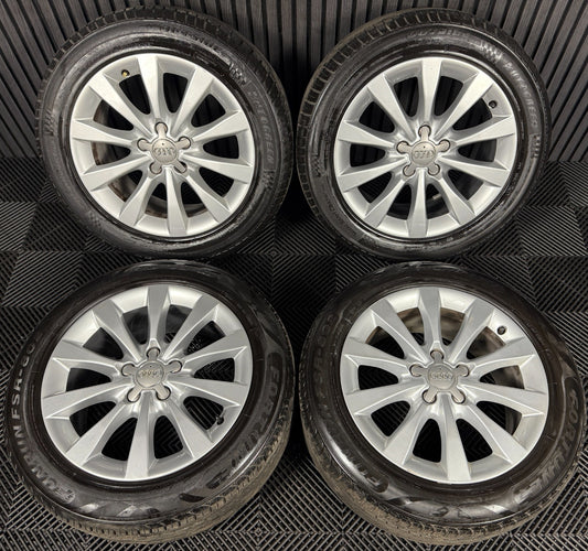 17'' GENUINE AUDI A6 C7 10 SPOKE SILVER ALLOYS WHEELS TYRES 4G0601025BH