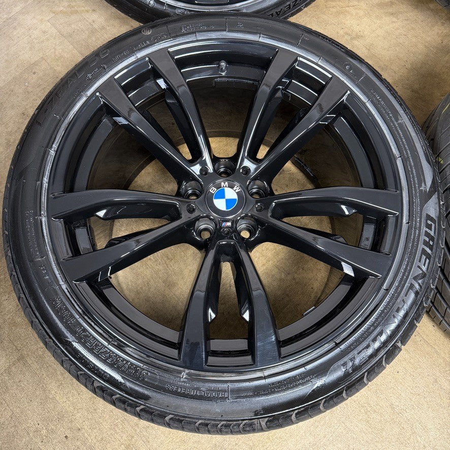 20'' GENUINE BMW X5 F15 469 X6 F16 BLACK M SPORT ALLOY WHEELS TYRES ALLOYS