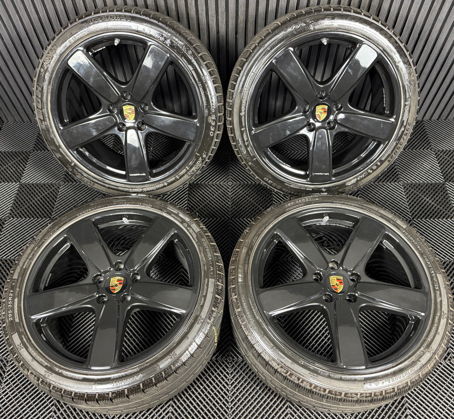 21'' GENUINE PORSCHE CAYENNE 92A BLACK ALLOY WHEELS ALLOYS TYRES 7P5601025BD