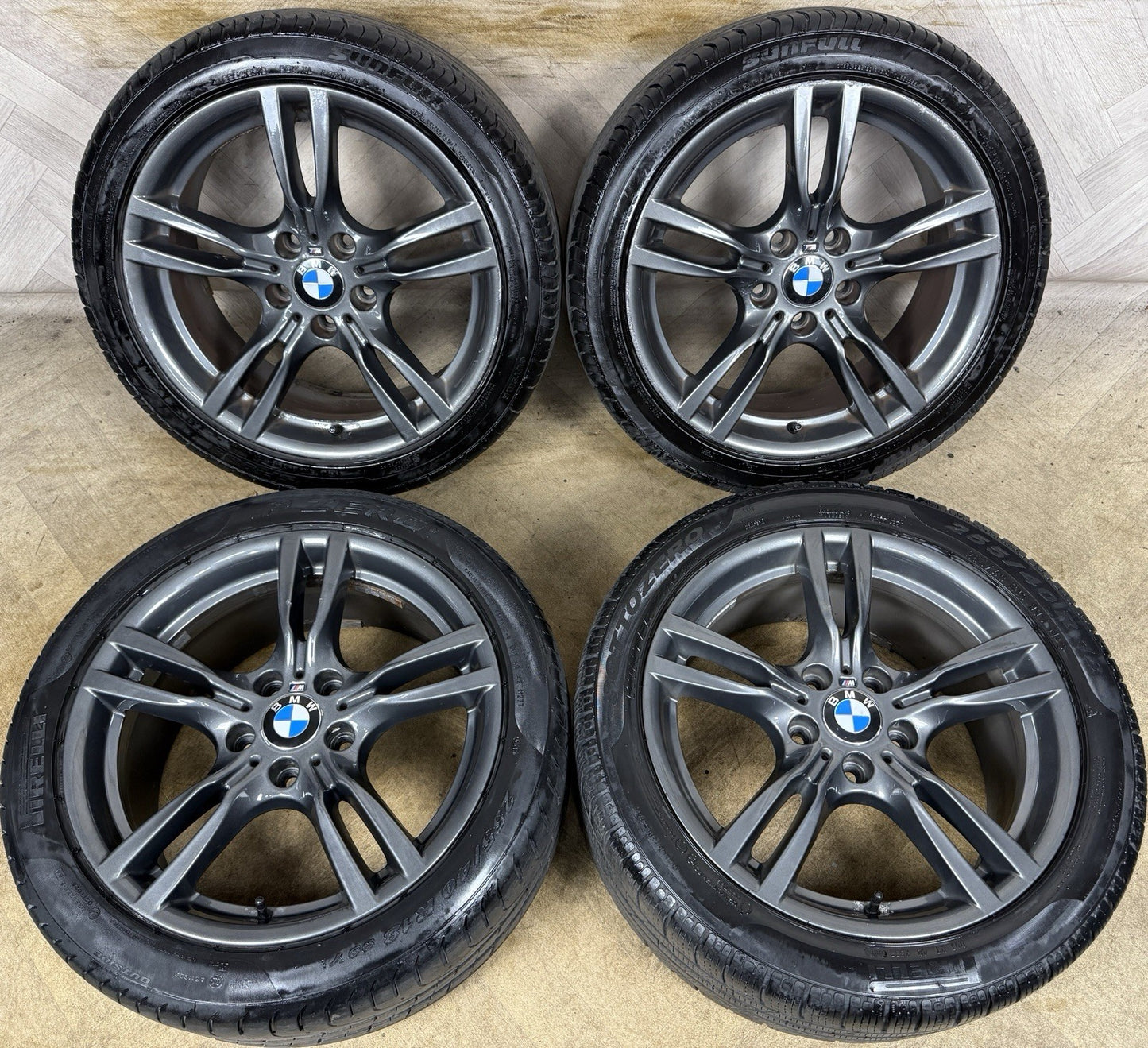 18” GENUINE BMW 3 SERIES 400 M SPORT GREY F30 F31 F32 E90 E92 ALLOY WHEELS TYRES