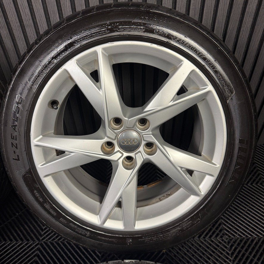 17'' GENUINE AUDI A4 SILVER Y SPOKE B8 B9 ALLOY WHEELS ALLOYS TYRES 8W0601025K