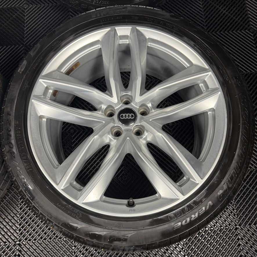 21'' GENUINE AUDI Q7 S LINE RS SILVER ALLOY WHEELS ALLOYS TYRES 4M0601025S