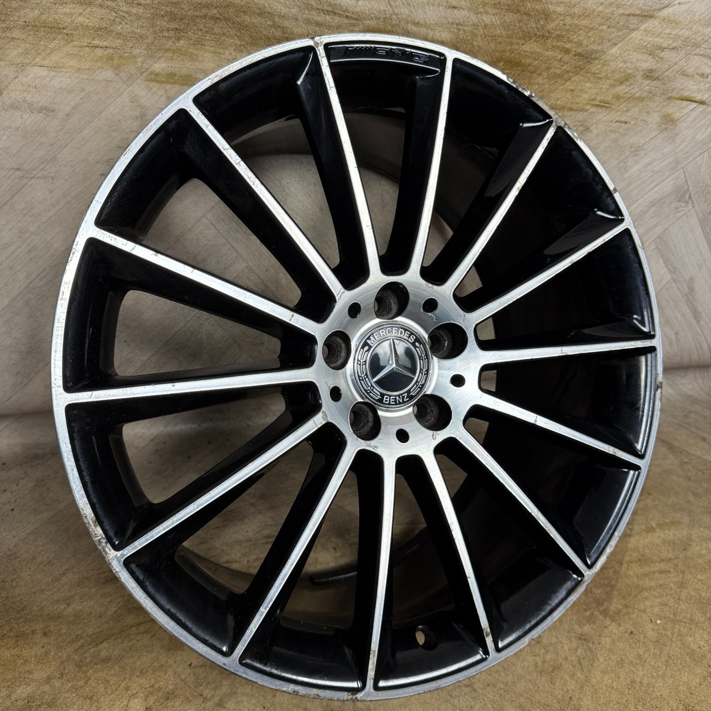 1X 20" GENUINE AMG MERCEDES E CLASS BLACK DC ALLOY WHEEL W213 REAR A2134012300