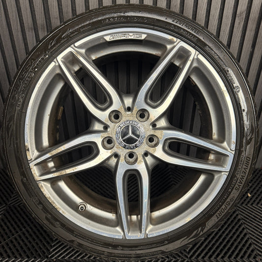 1X 18'' GENUINE AMG MERCEDES A B CLASS CLA GREY DC ALLOY WHEEL TYRE A1764010700