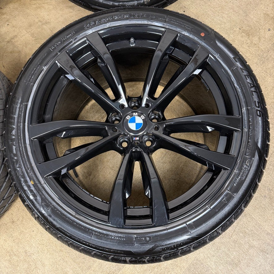 20'' GENUINE BMW X5 F15 469 X6 F16 BLACK M SPORT ALLOY WHEELS TYRES ALLOYS
