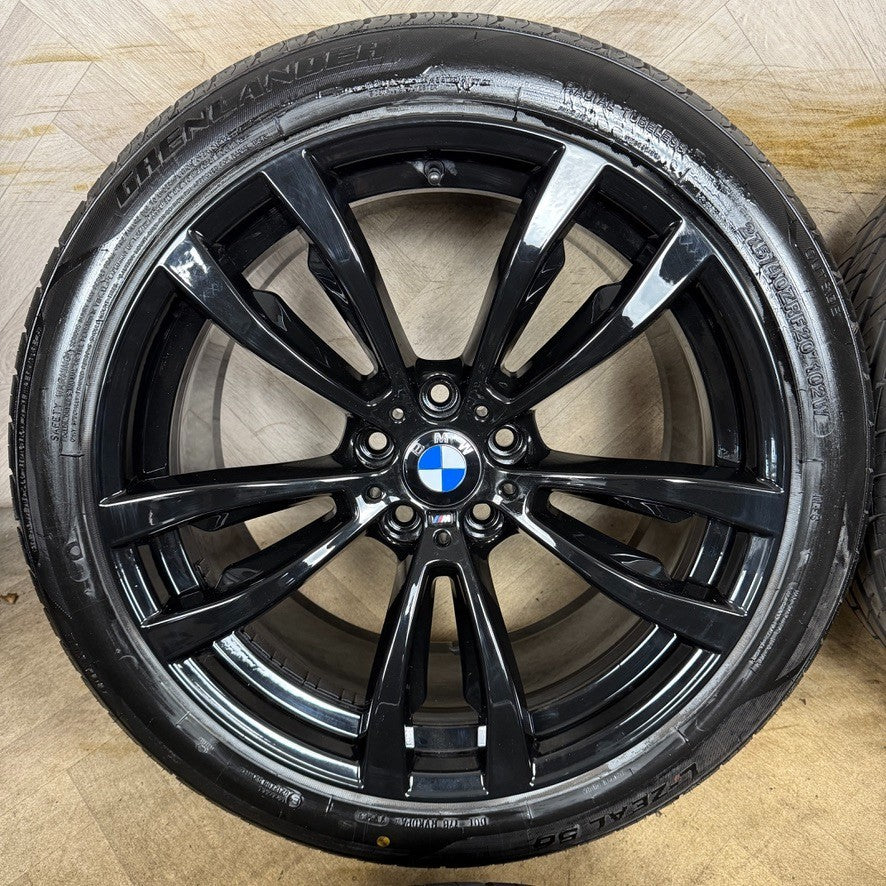 20'' GENUINE BMW X5 F15 469 X6 F16 BLACK M SPORT ALLOY WHEELS TYRES ALLOYS