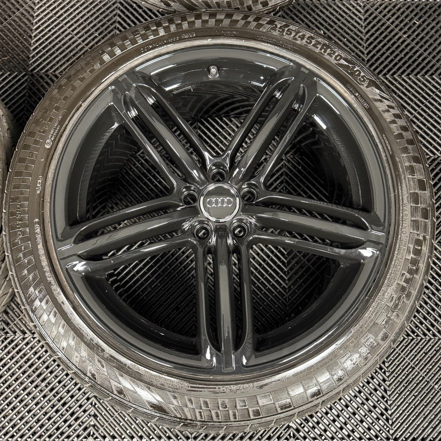 20" GENUINE AUDI Q5 5 TRIPLE SPOKE SEGMENT PEELER BLACK S LINE ALLOY TYRE WHEELS