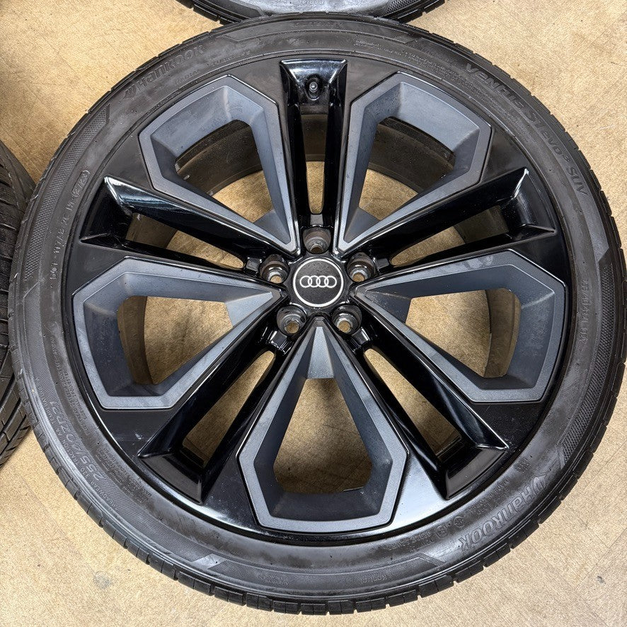 21'' GENUINE AUDI SQ5 Q5 S LINE BLACK ALLOY WHEELS HANKOOK TYRES 80A601025AS