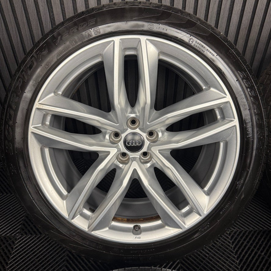 21'' GENUINE AUDI Q7 S LINE RS SILVER ALLOY WHEELS ALLOYS TYRES 4M0601025S