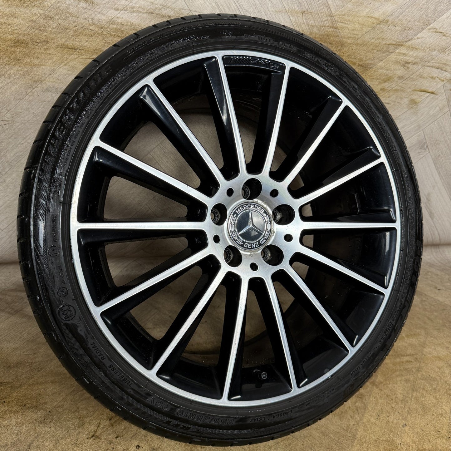 1X 19" GENUINE AMG MERCEDES C CLASS BLACK DC ALLOY WHEEL W205 REAR A2054011400
