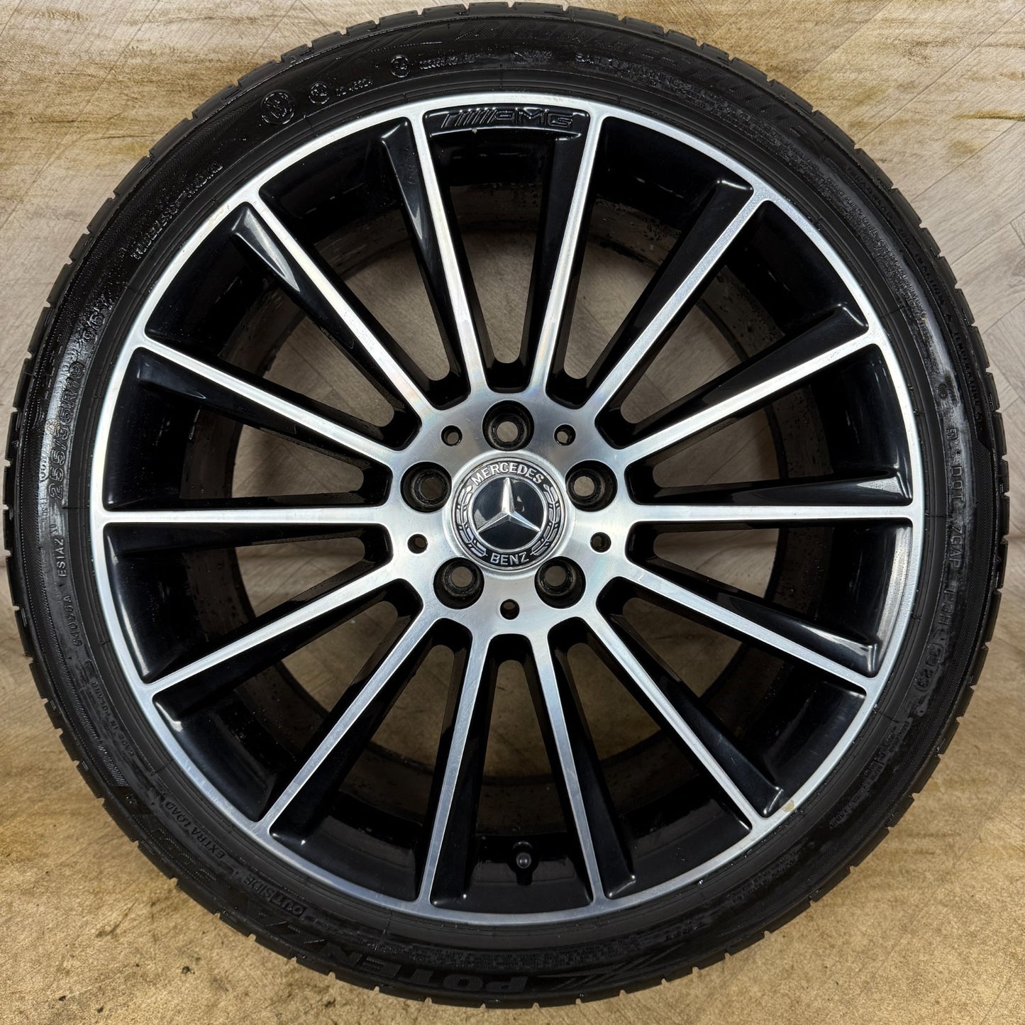 1X 19" GENUINE AMG MERCEDES C CLASS BLACK DC ALLOY WHEEL W205 REAR A2054011400