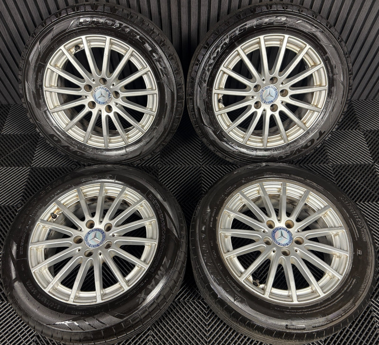 16'' GENUINE MERCEDES C CLASS W205 SILVER ALLOY WHEELS TYRES ALLOYS A2054012502