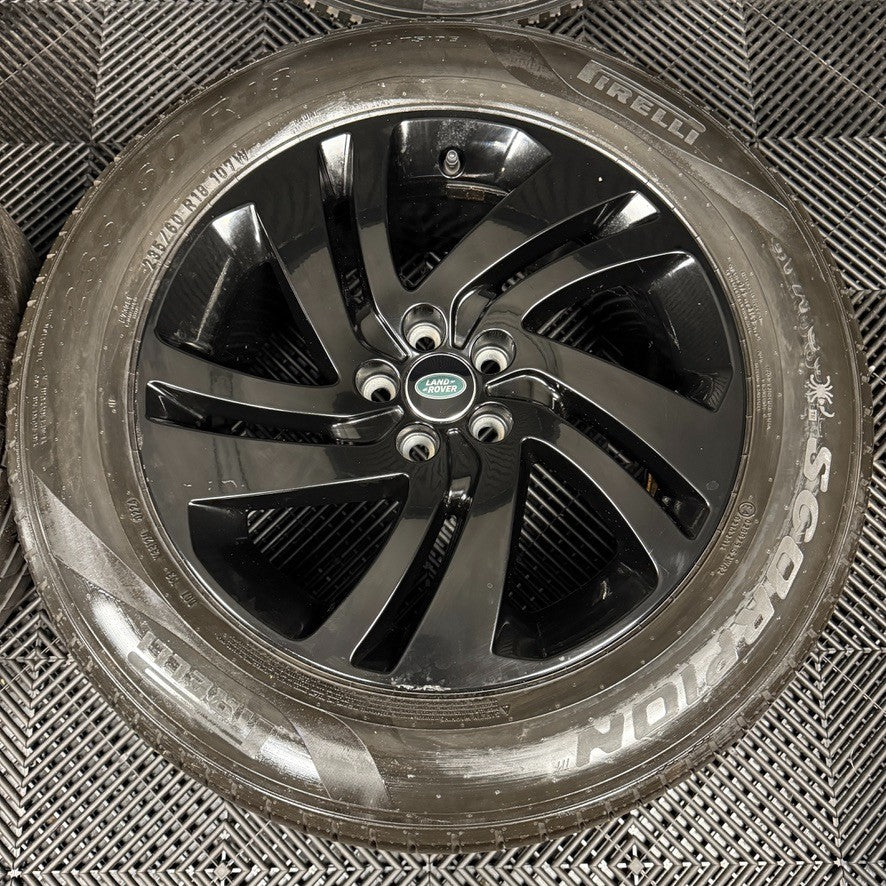 18'' GENUINE RANGE ROVER EVOQUE BLACK DISCOVERY SPORT LAND ALLOY WHEELS TYRES