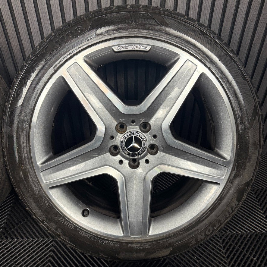 20'' GENUINE MERCEDES AMG 5 SPOKE ML GLE GREY DC ALLOY WHEELS TYRES A1664012002