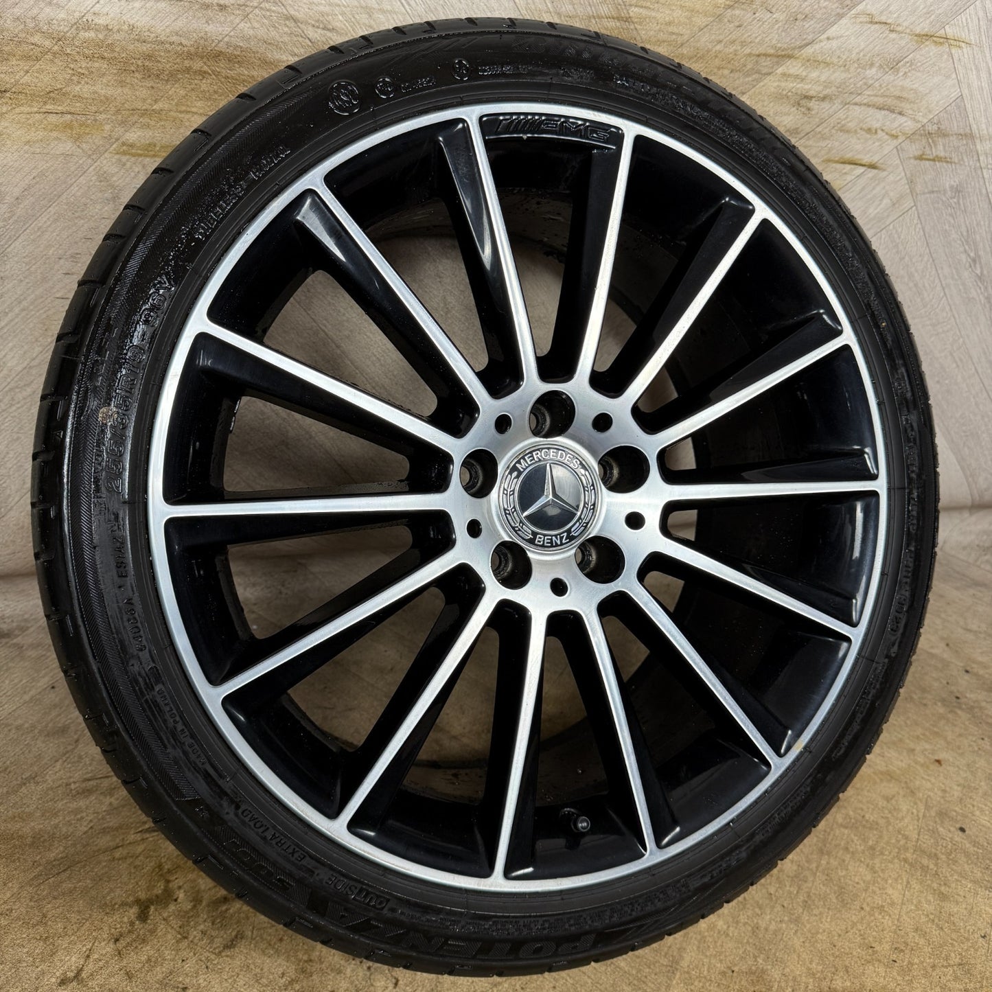 1X 19" GENUINE AMG MERCEDES C CLASS BLACK DC ALLOY WHEEL W205 REAR A2054011400