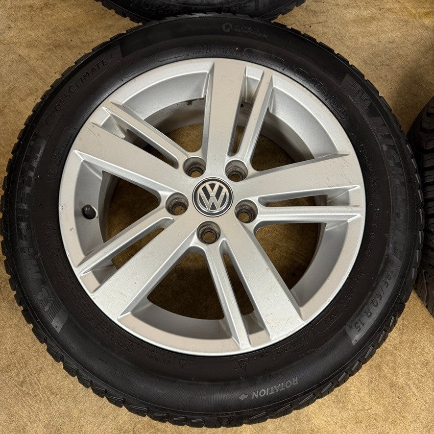 15'' GENUINE VW POLO 6R MK5 STRATFORD ALLOY WHEELS ALLOYS TYRES 6R0601025AC
