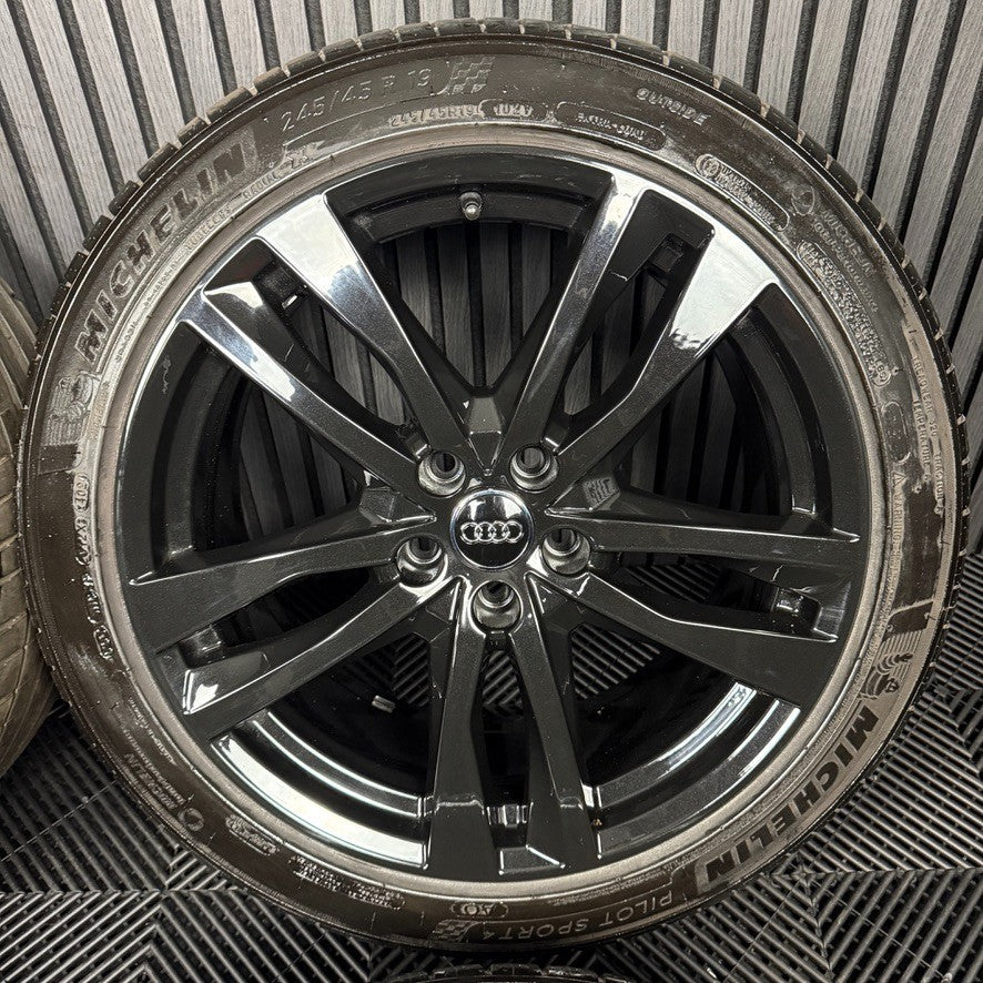 19" GENUINE AUDI A6 C8 S LINE BLACK 5 DOUBLE SPOKE ALLOY WHEELS TYRES 4K0601025H