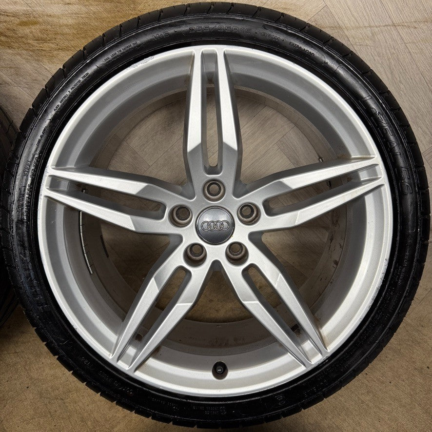 19'' GENUINE AUDI A5 S LINE S5 STAR SILVER ALLOY WHEELS ALLOYS TYRES 8W0601025AM