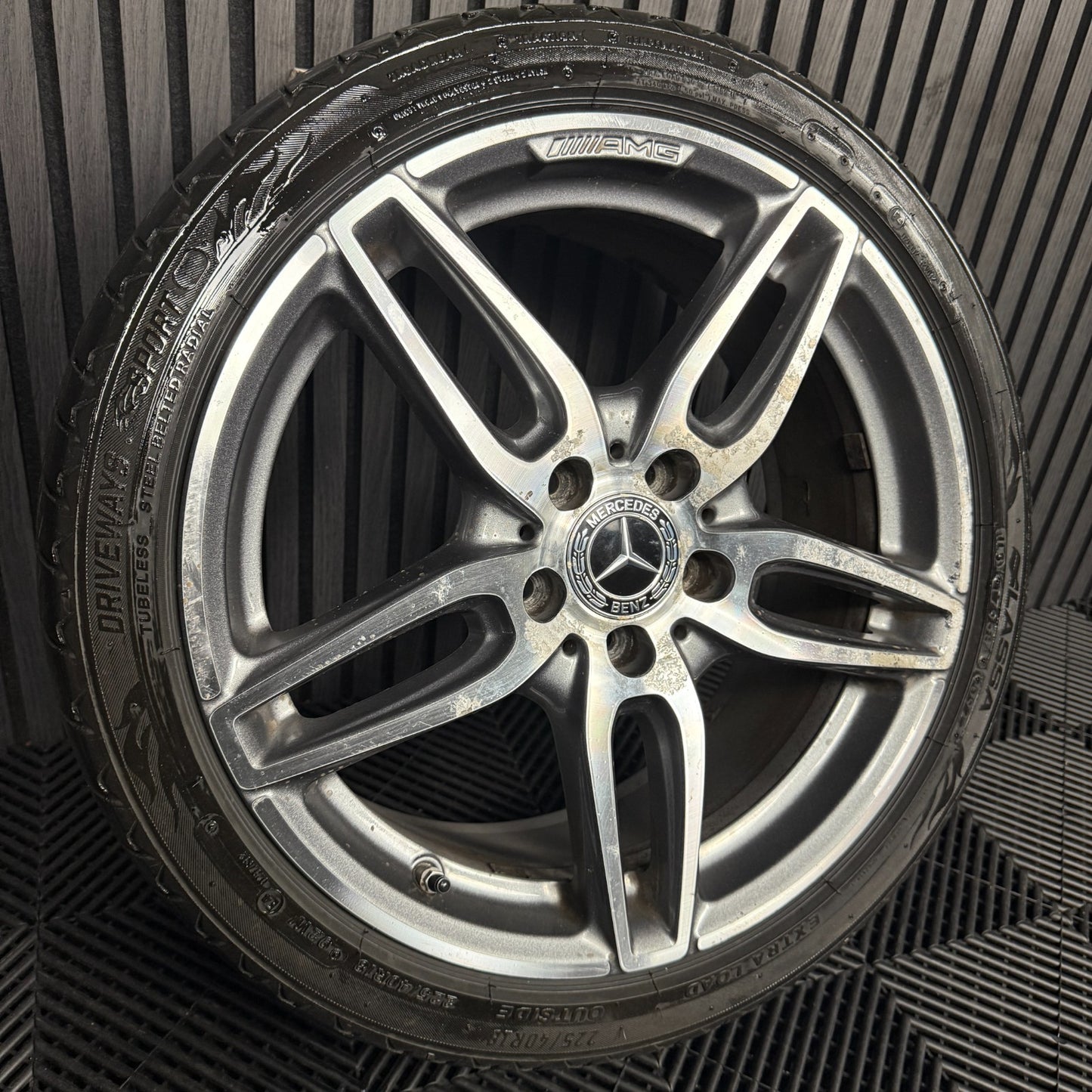 1X 18'' GENUINE AMG MERCEDES A B CLASS CLA GREY DC ALLOY WHEEL TYRE A1764010700