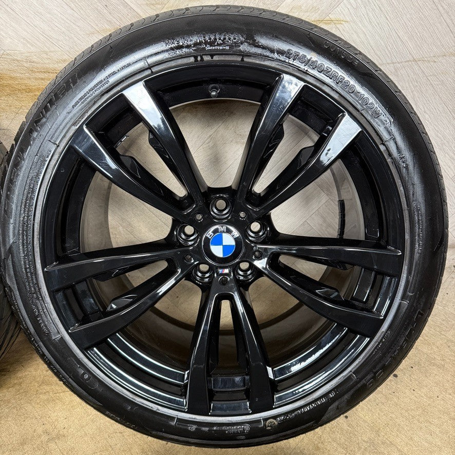 20'' GENUINE BMW X5 F15 469 X6 F16 BLACK M SPORT ALLOY WHEELS TYRES ALLOYS