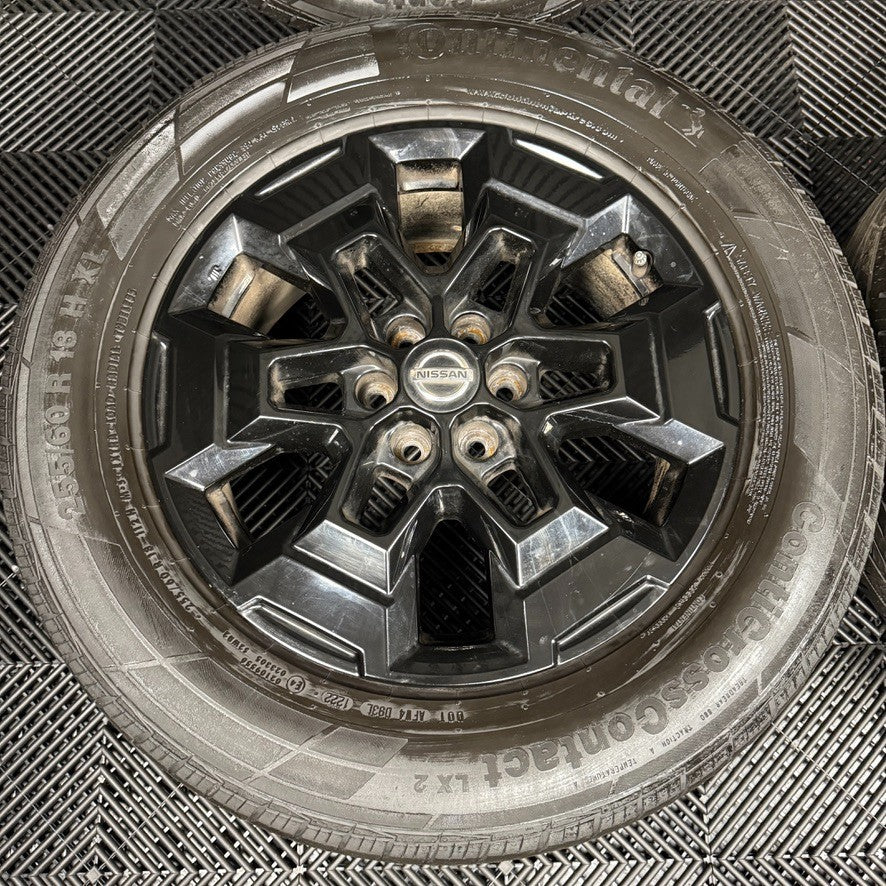18'' GENUINE NISSAN NAVARA D40 NP300 BLACK ALLOY WHEELS TYRES ALLOYS 5JU3A