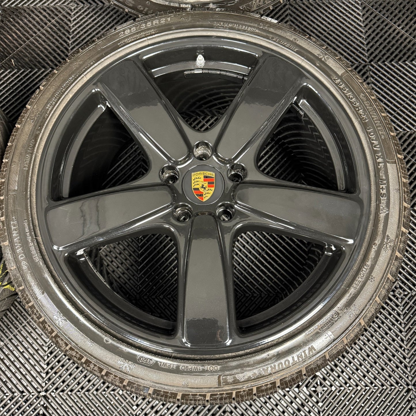 21'' GENUINE PORSCHE CAYENNE 92A BLACK ALLOY WHEELS ALLOYS TYRES 7P5601025BD