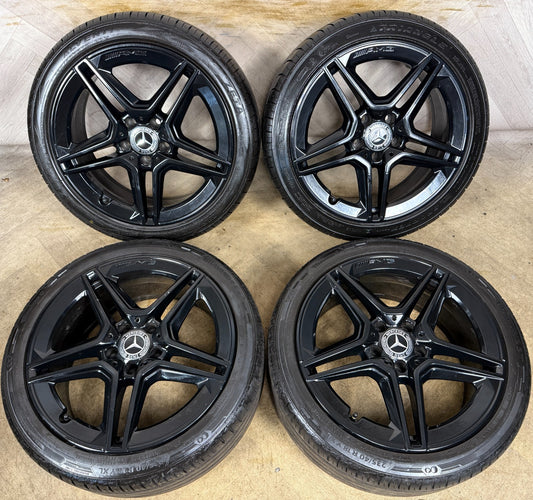 18'' GENUINE MERCEDES AMG A CLASS CLA A35 CLA35 BLACK WHEELS TYRES ALLOYS W177