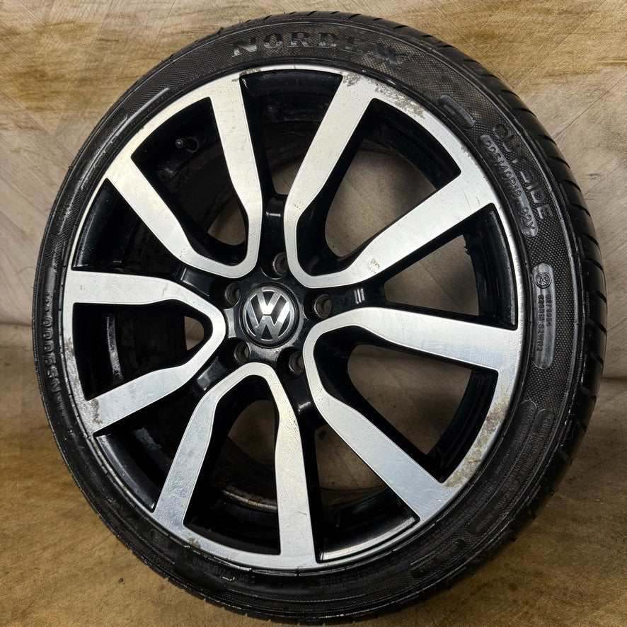 1X 18'' GENUINE VW GOLF GT SERRON GTD GTI MK6 MK7 ALLOY WHEEL TYRE 5K0601025AC