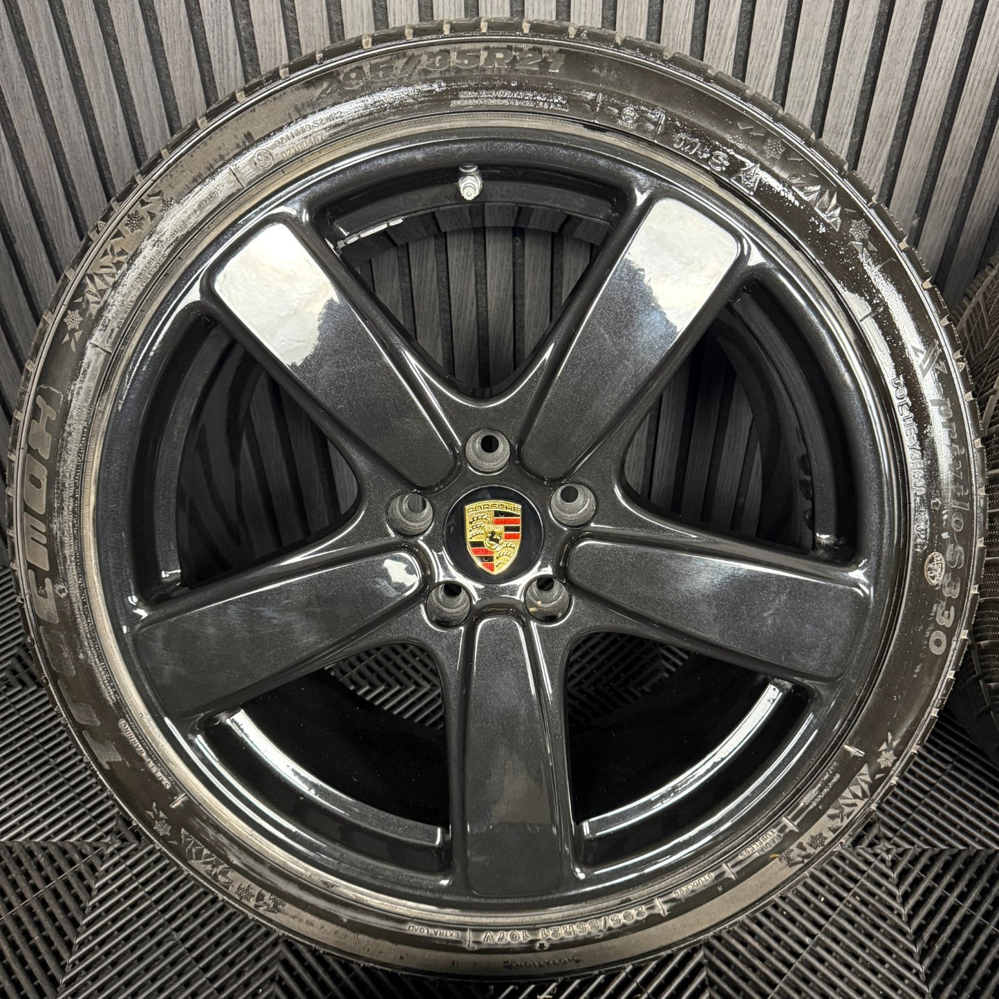 21'' GENUINE PORSCHE CAYENNE 92A BLACK ALLOY WHEELS ALLOYS TYRES 7P5601025BD
