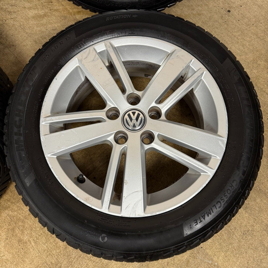 15'' GENUINE VW POLO 6R MK5 STRATFORD ALLOY WHEELS ALLOYS TYRES 6R0601025AC