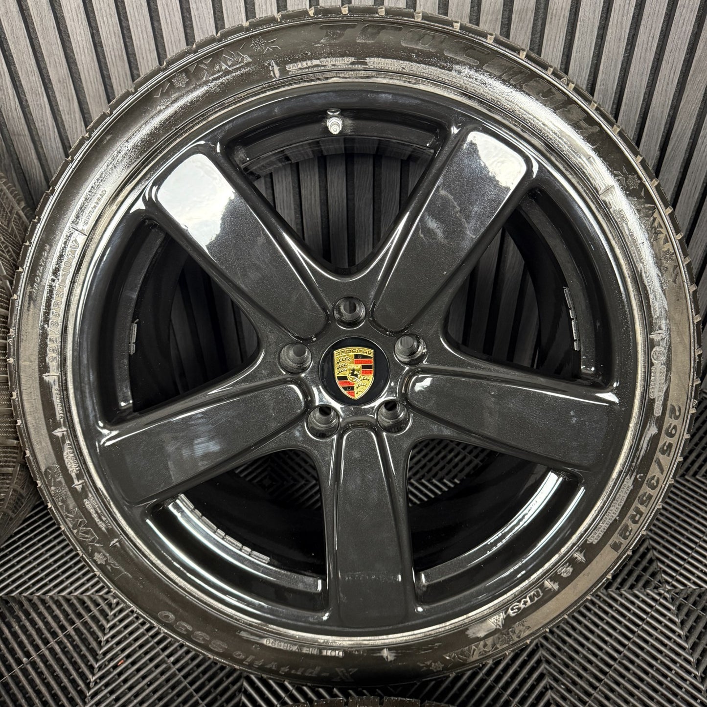 21'' GENUINE PORSCHE CAYENNE 92A BLACK ALLOY WHEELS ALLOYS TYRES 7P5601025BD
