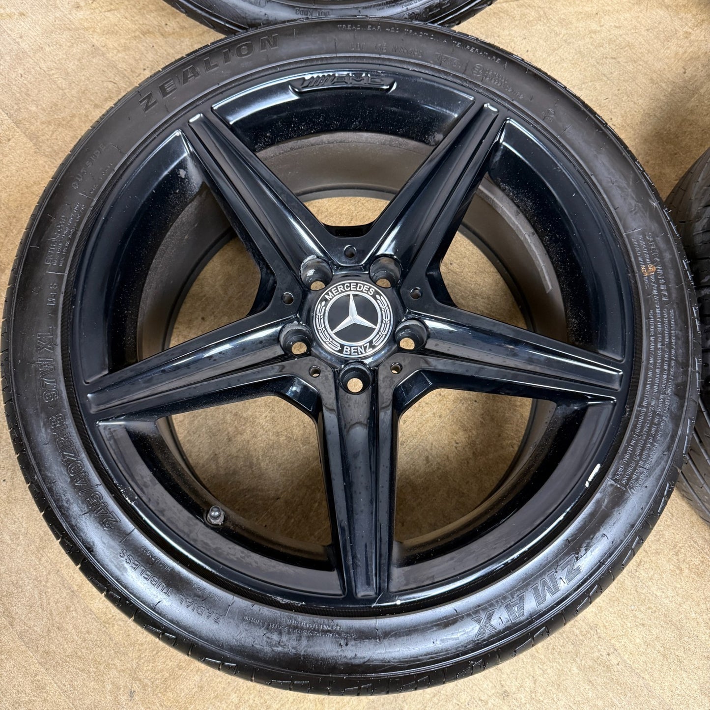 18'' GENUINE MERCEDES AMG C CLASS BLACK W205 ALLOY WHEELS TYRES ALLOYS
