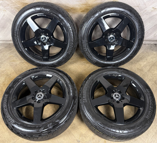 19'' GENUINE MERCEDES AMG 5 SPOKE ML GLE BLACK ALLOY WHEELS ALLOYS TYRES