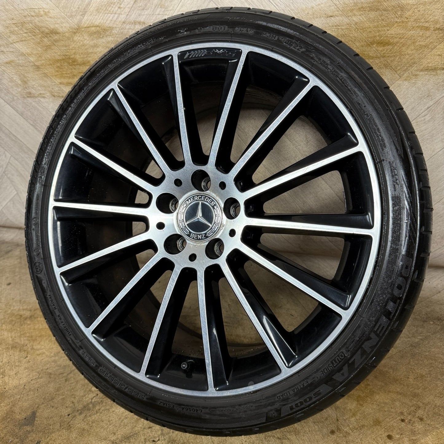 1X 19" GENUINE AMG MERCEDES C CLASS BLACK DC ALLOY WHEEL W205 REAR A2054011400