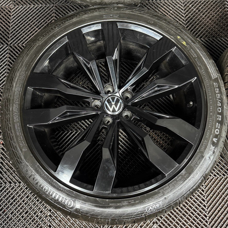20'' GENUINE VW TIGUAN R LINE SUZUKA BLACK ALLOY WHEELS TYRES ALLOYS 5NA601025G