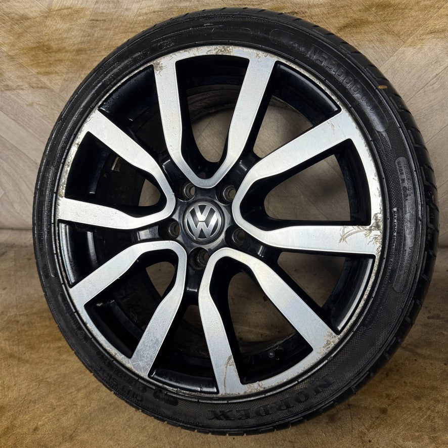 1X 18'' GENUINE VW GOLF GT SERRON GTD GTI MK6 MK7 ALLOY WHEEL TYRE 5K0601025AC