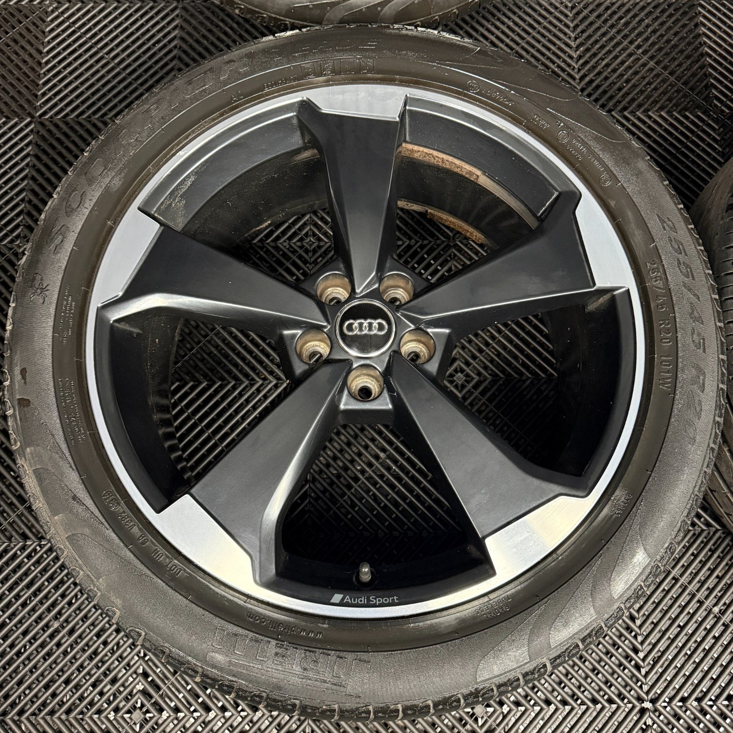 20'' GENUINE AUDI Q5 S LINE ROTOR BLACK EDITION ALLOY WHEELS TYRES 80A601025AQ