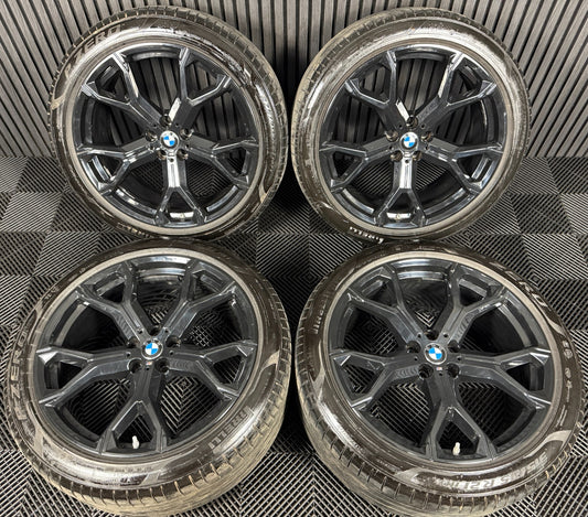 21'' GENUINE BMW X5 X6 G05 G06 741M BLACK M SPORT ALLOYS WHEELS ALLOYS TYRES