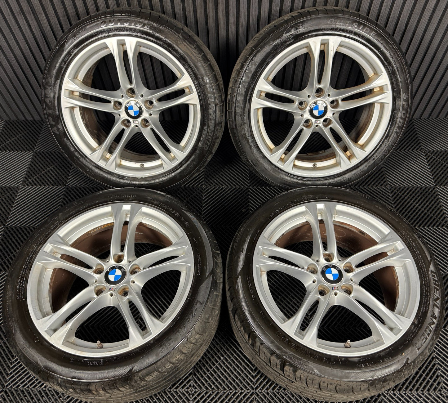 18'' GENUINE BMW 5 SERIES 613 SILVER M SPORT F10 F11 ALLOY WHEELS TYRES ALLOYS